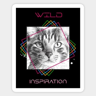 Cat Wild Nature Animal Illustration Art Drawing Magnet